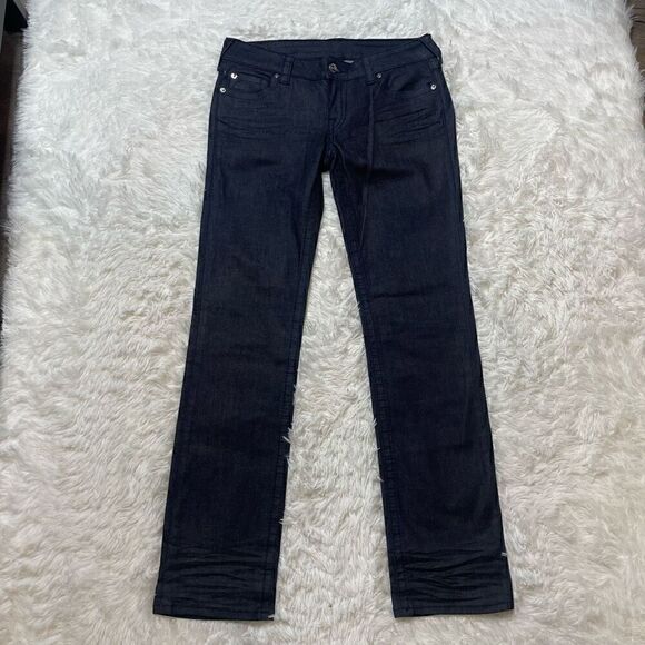 True Religion Jeans Billie Low Rise Straight Dark Wash Denim Womens Size 30 - Picture 1 of 9